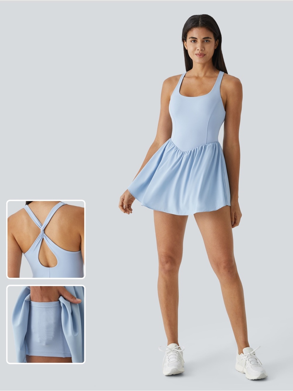 Breezeful™ Backless Corset 2-in-1 Flowy Pickleball Active Dress - Angel Falls